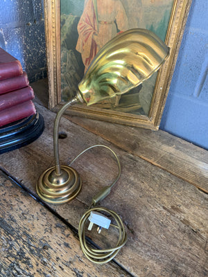 A brass Art Deco gooseneck desk lamp