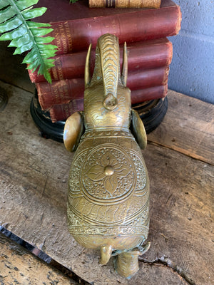 A large bronze elephant