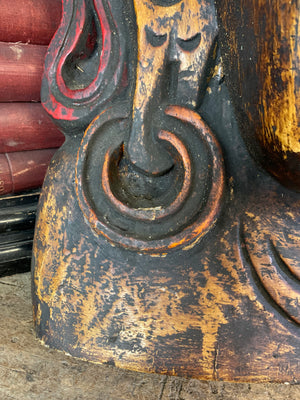 A very large hand-carved bodhisattva head