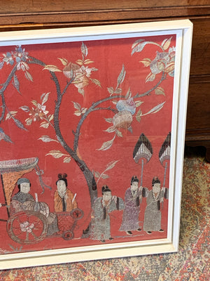 A large framed Chinese embroidery picture