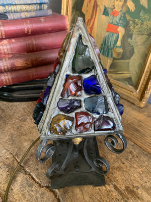 An original Peter Marsh leaded glass lantern - #B