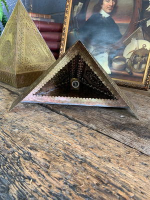 A pair of brass Moroccan wall sconces