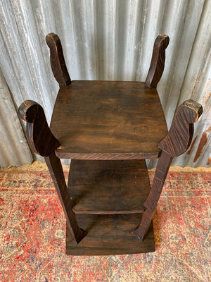 A Japanese carved three tier side table for Liberty London