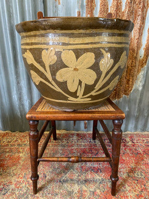 A pair of large glazed Chinese planters & one Dragon planter