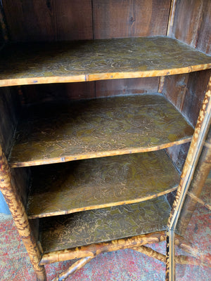 A tiger bamboo display cabinet