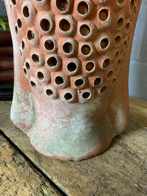 A very large terracotta bodhisattva head