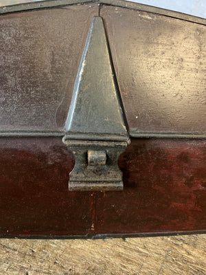 A Royal Navy bicorn hat in monogrammed tin