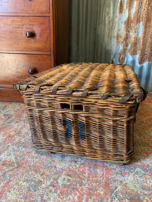 A Victorian wicker laundry basket