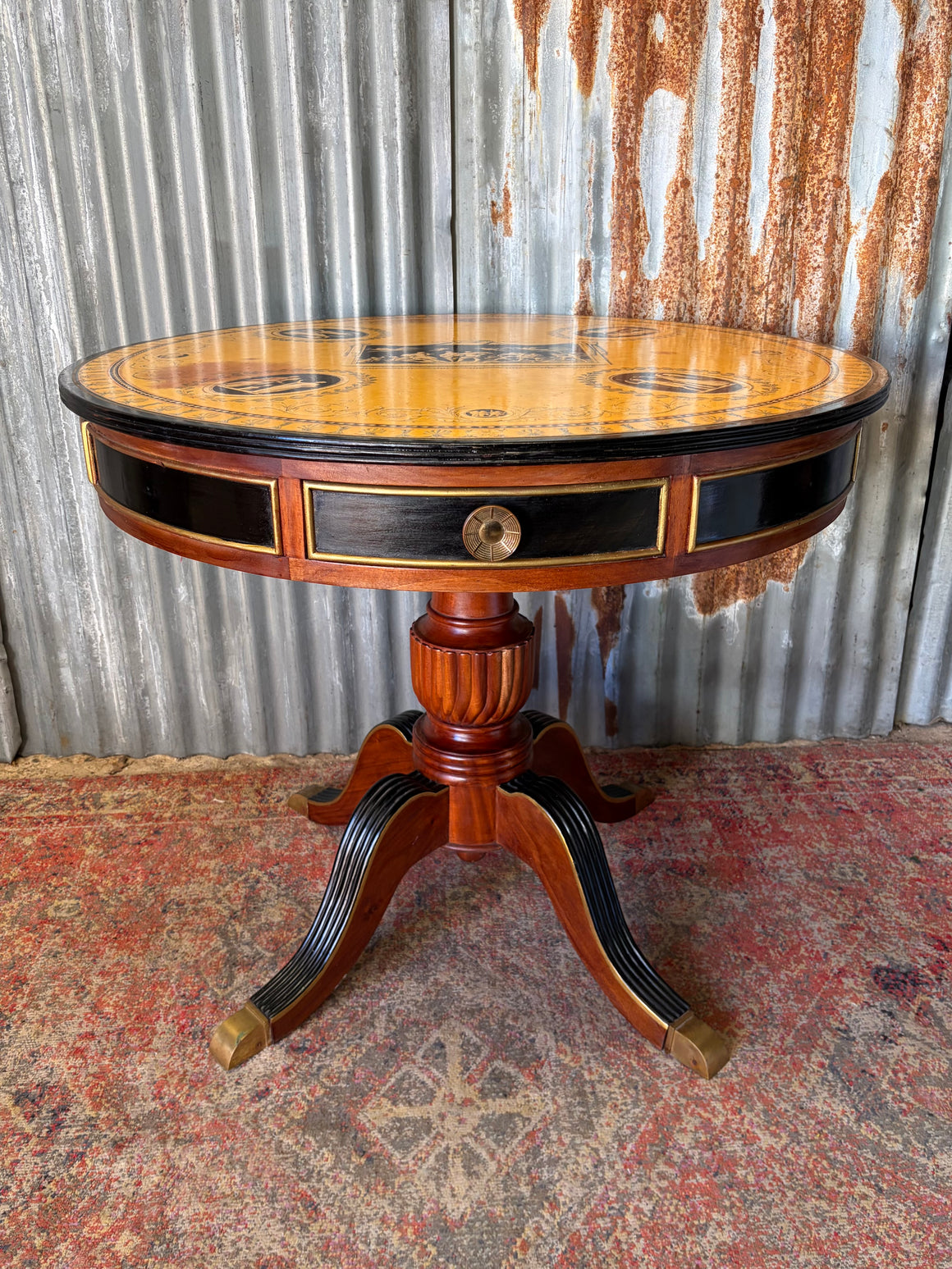 A Regency style drum table