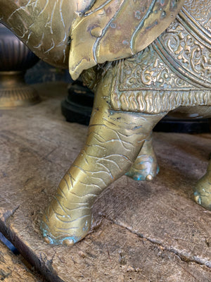 A large bronze elephant