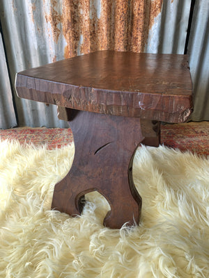 A burr oak stool by Jack Grimble of Cromer