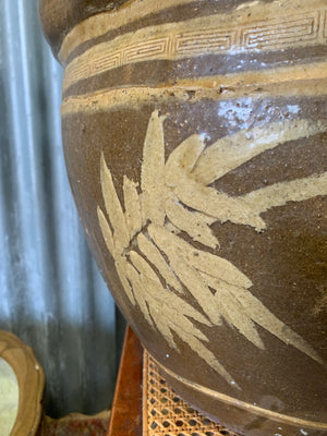 A pair of large glazed Chinese planters & one Dragon planter