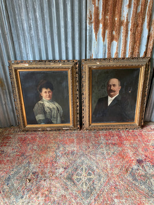 A pair of oil portraits by Alfred Russo