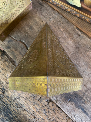 A pair of brass Moroccan wall sconces