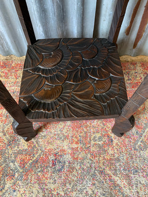 A Japanese carved three tier side table for Liberty London