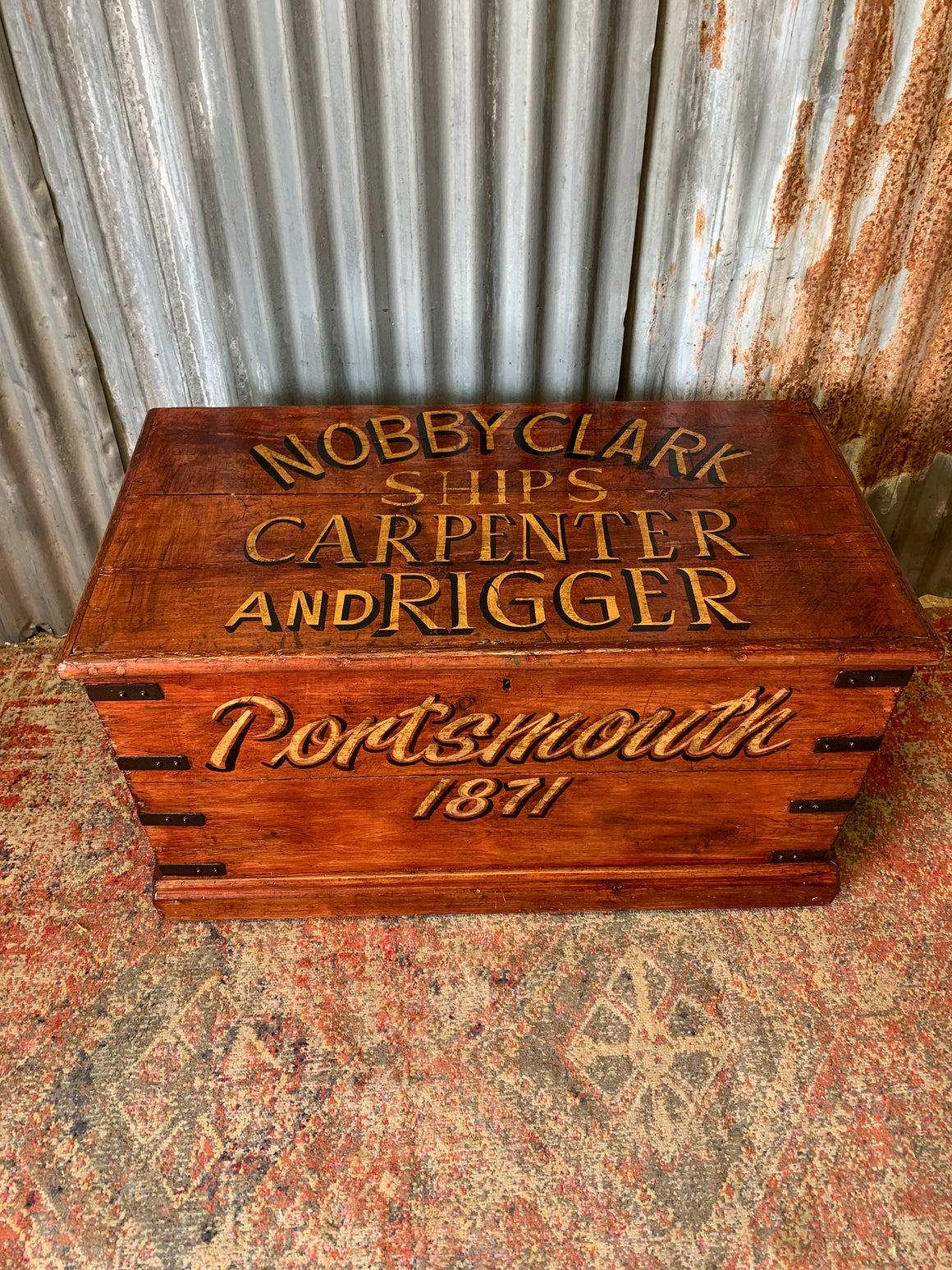 A wooden shipwright's trunk