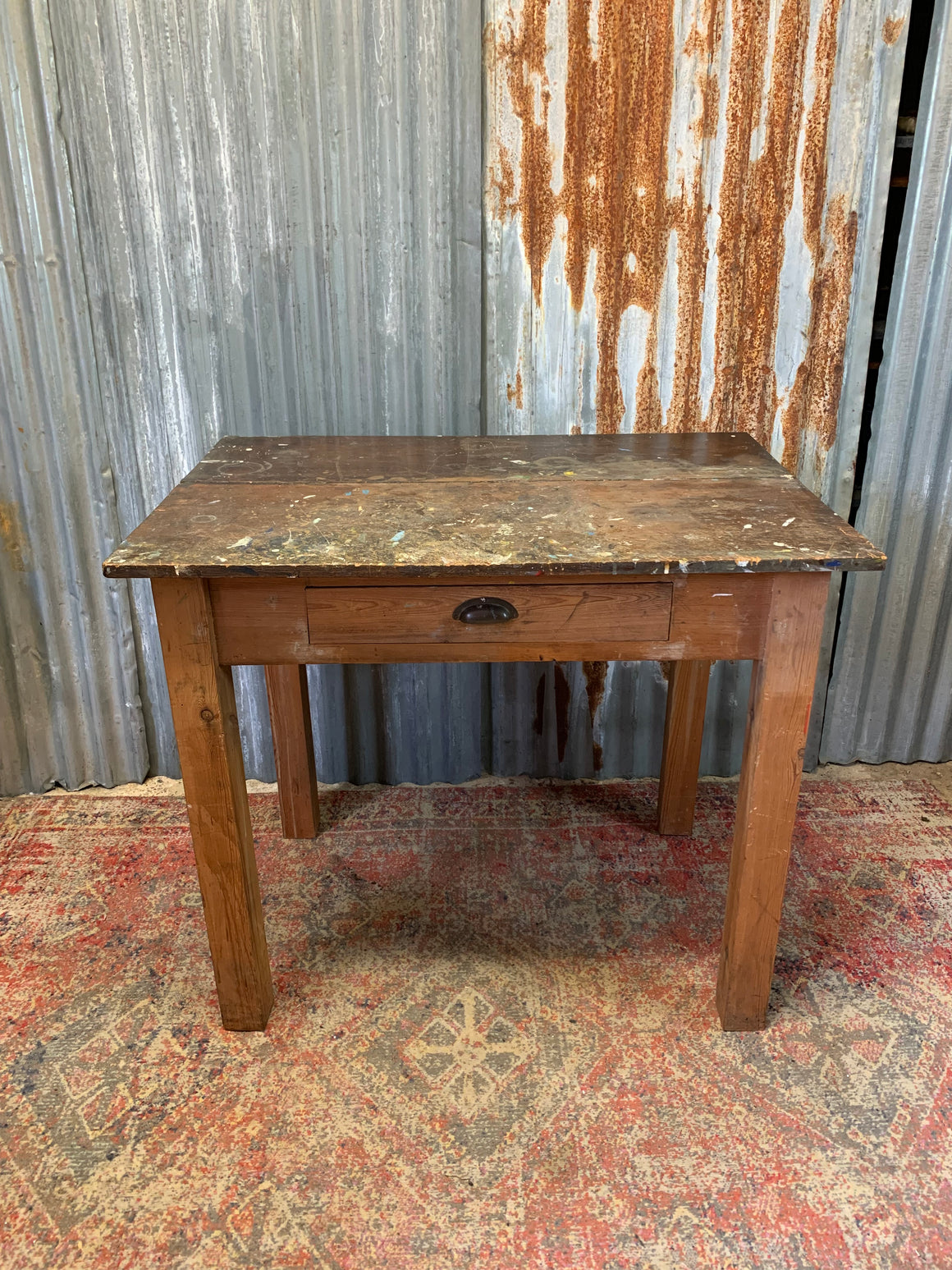 An Industrial wooden workbench