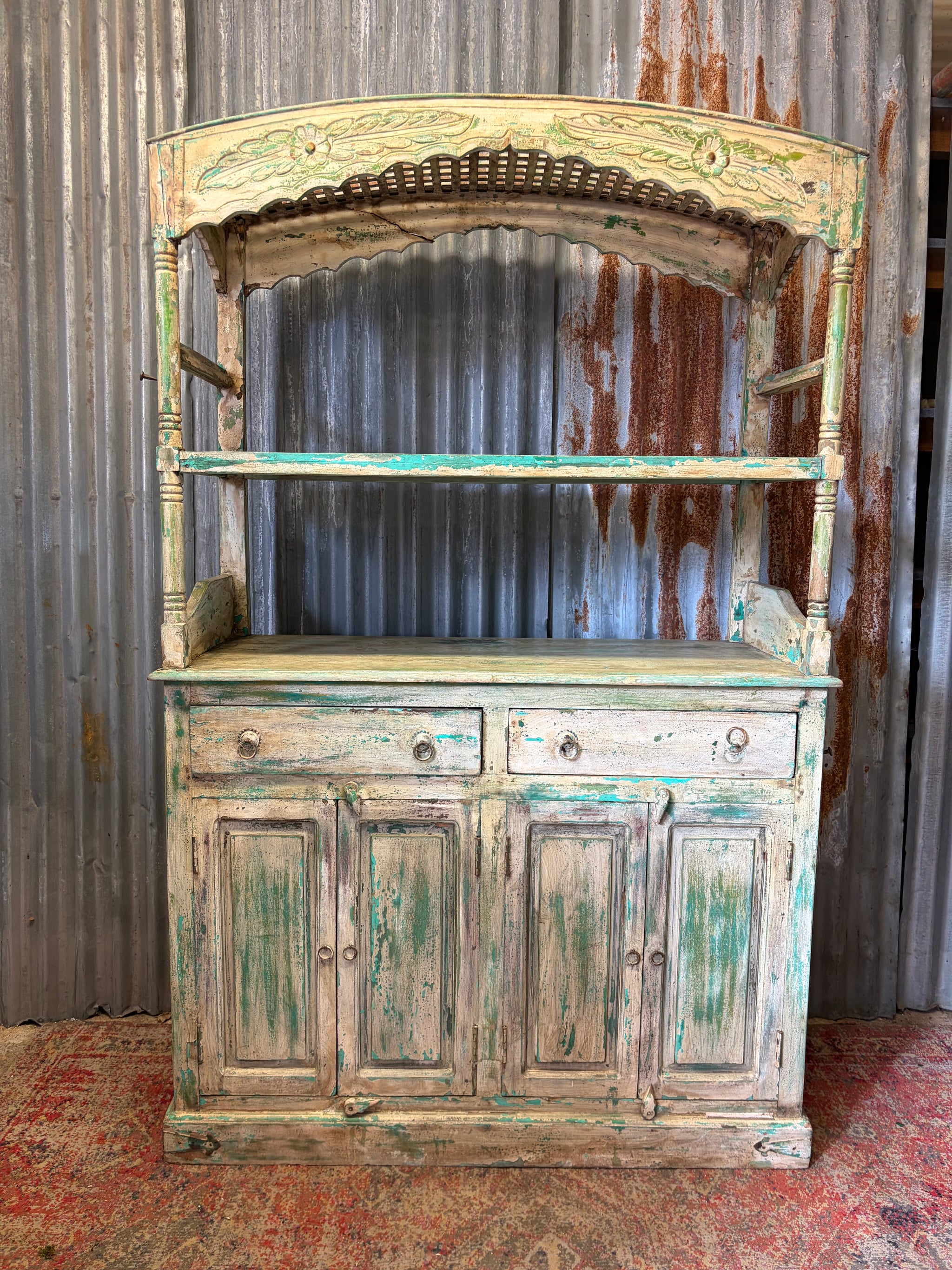 A carved Indian dresser