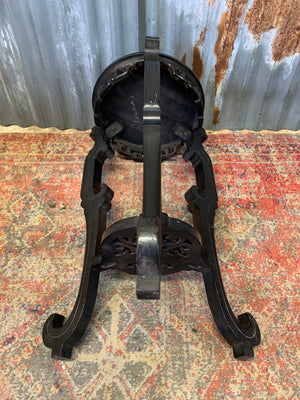 A Chinese black ebonised jardinière pedestal stand