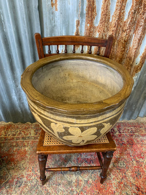 A pair of large glazed Chinese planters & one Dragon planter