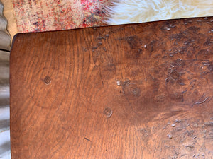 A burr oak stool by Jack Grimble of Cromer