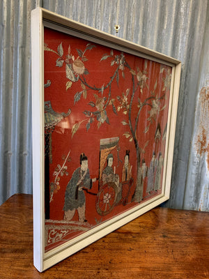 A large framed Chinese embroidery picture