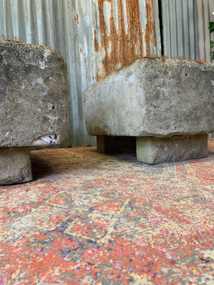 A pair of porcelain of butler's sink trough planters