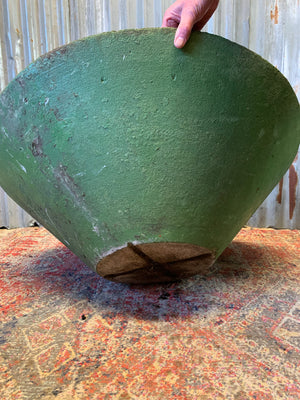 A pair of large modernist cast stone conical planters