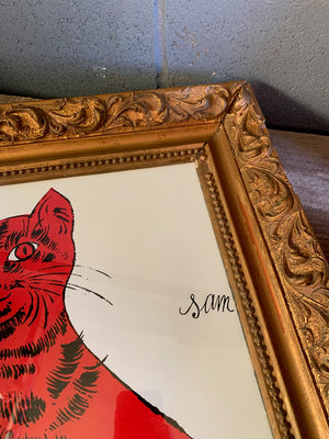 A framed and glazed Warhol print - "Sam" - in an antique frame