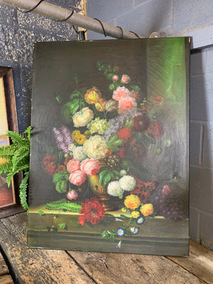 A large original Dutch school floral oil on canvas