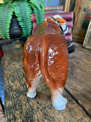 A large ceramic Hereford bull by Nelson Pottery