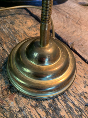 A brass Art Deco gooseneck desk lamp