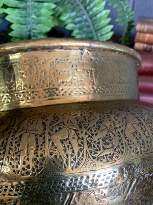 A large brass Islamic planter