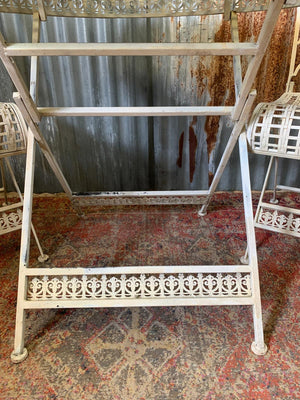 A lattice design garden table and chairs set