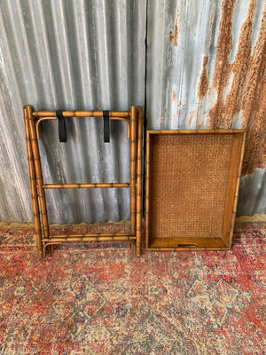 A faux bamboo butler's tray table