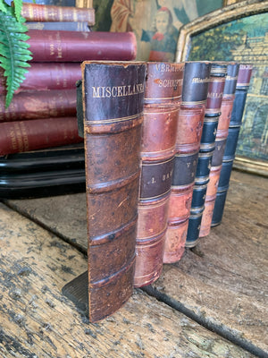 A wood and leather book spine hideaway panel ~B