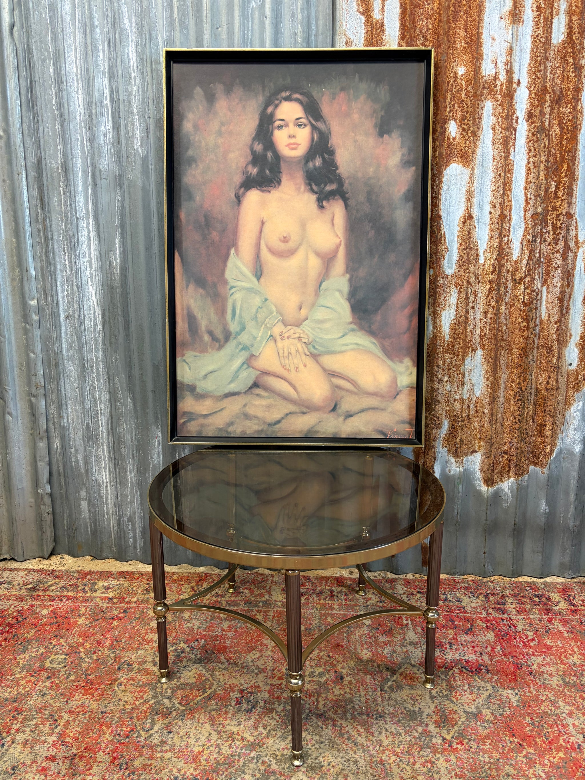 A large framed print of a nude female by Larry Vincent Garrison