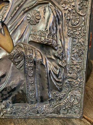 A hand painted Madonna and child icon