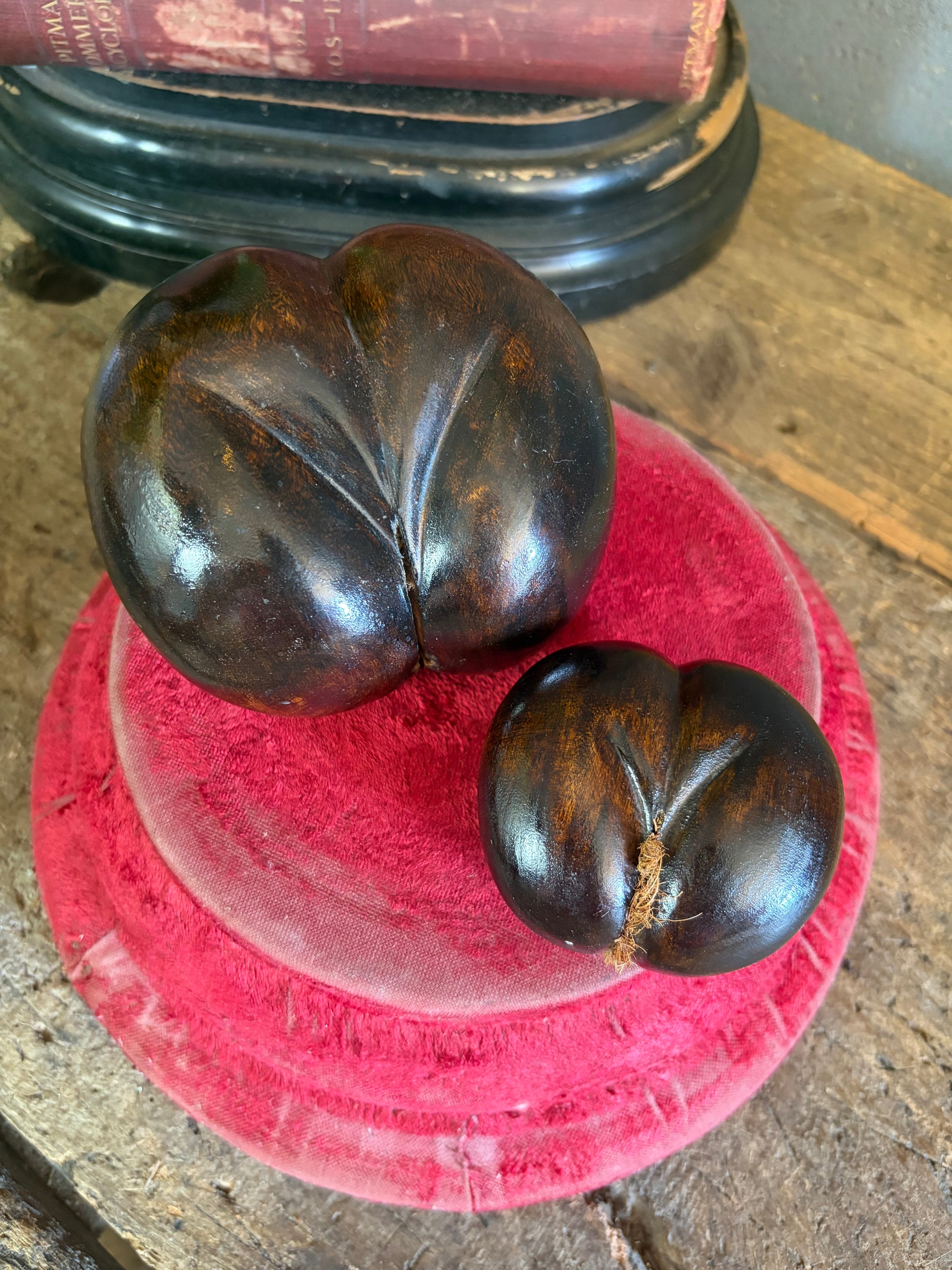 A carved wooden coco de mer specimen (large)