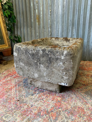 A pair of porcelain butler's sink trough planters