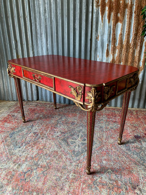 A red lacquer continental table