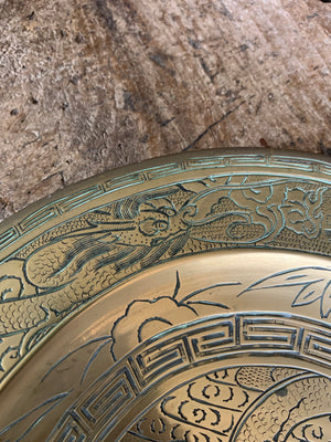An Asian bronze Chinese dragon plate ~B
