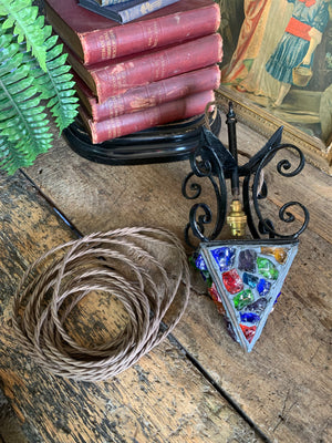 An original Peter Marsh leaded glass ceiling lantern