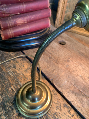 A brass Art Deco gooseneck desk lamp