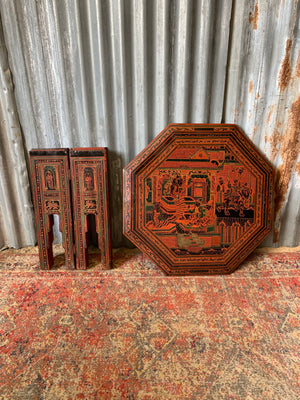 A Burmese octagonal carved table