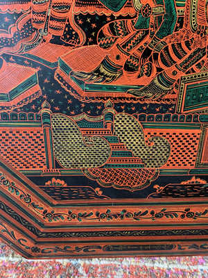 A Burmese octagonal carved table