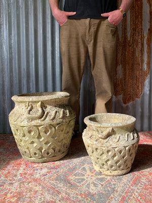 A pair of cast stone Cotswold Studios planters