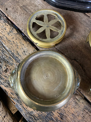 A pair of Asain bronze jardinieres on stands