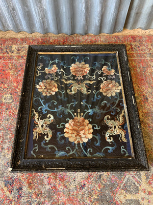 A framed Chinese silk embroidery