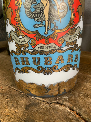 A large Royal Pharmaceutical Society apothecary jar - Rhubarb